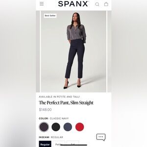 Spanks Perfect pant, slim straight navy pants